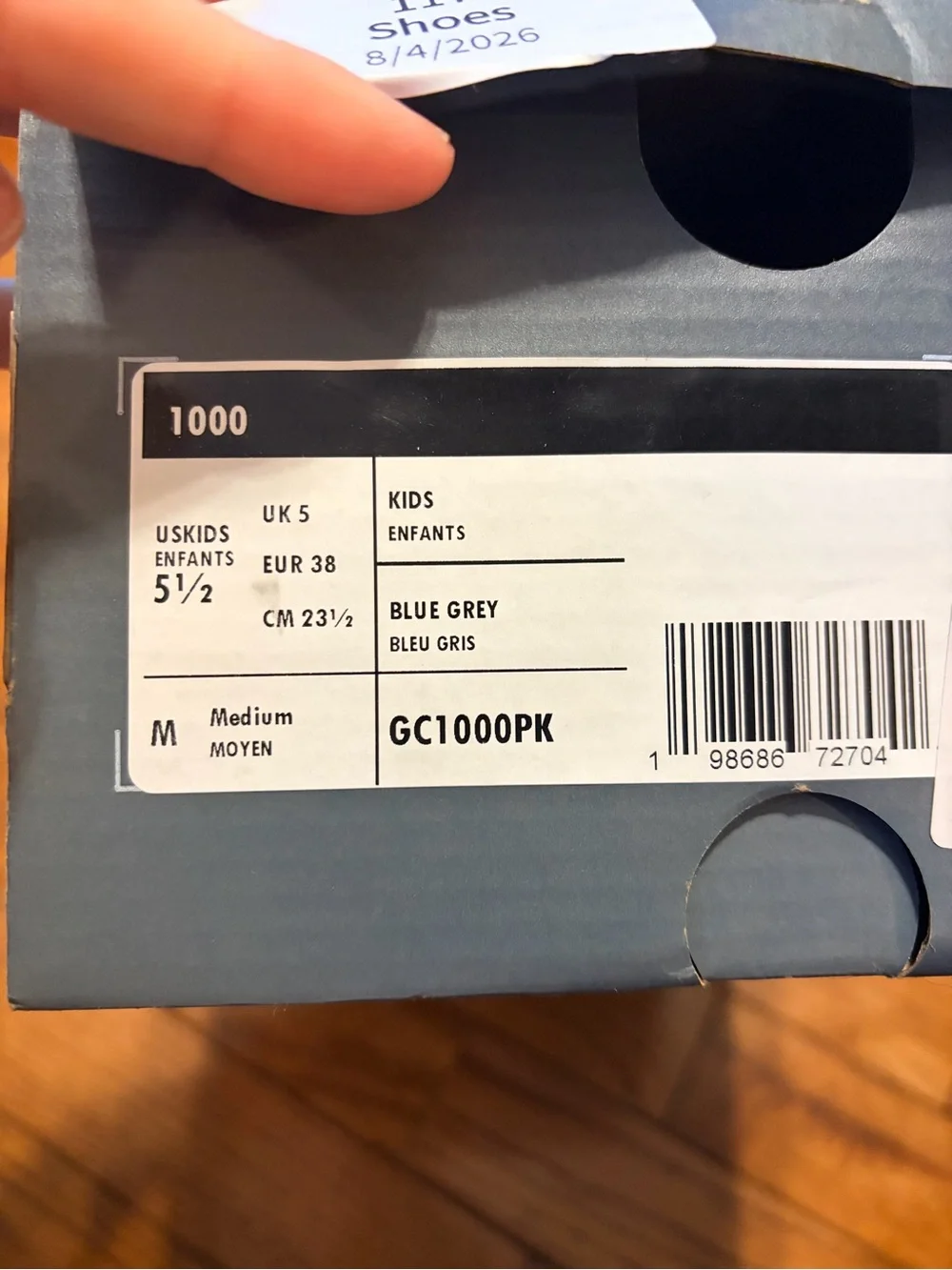 New Balance 1000 Kids Navy and Silver Running Sneakers